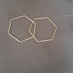 J.Crew hexagon gold bangles